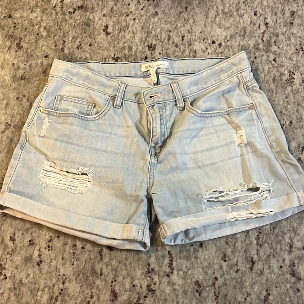 BCBG Distressed Jean Shorts